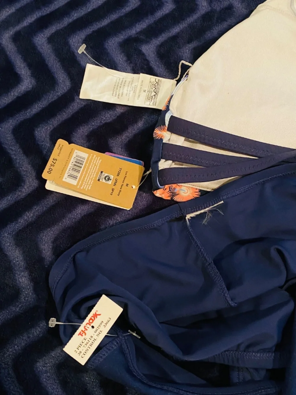 Floral Navy Two-Piece Swim Set - Floral Top patagonia & Navy Bottom generic bran - Picture 3 of 3